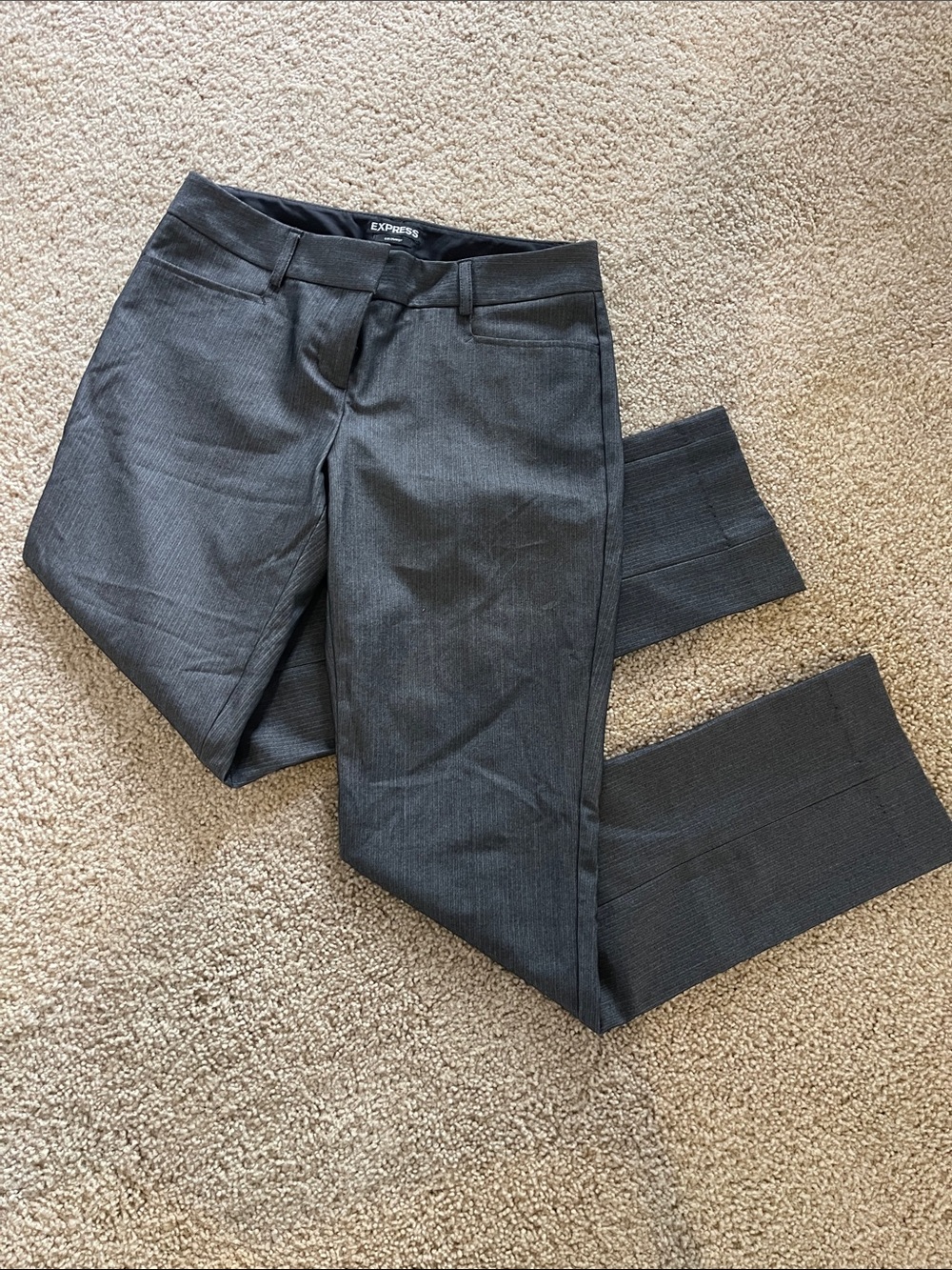 Express Columnist Charcoal Pinstripe Work Pants EUC